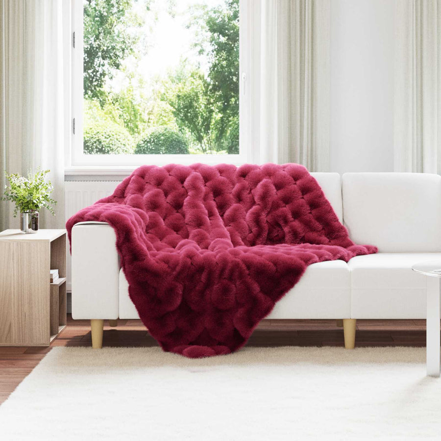 Neppels Konijnenbont Deken Bordeaux Rood 130 x 150 cm Polyester