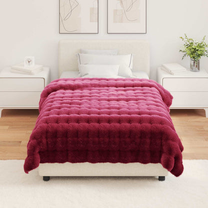 Neppels Konijnenbont Deken Bordeaux Rood 130 x 150 cm Polyester