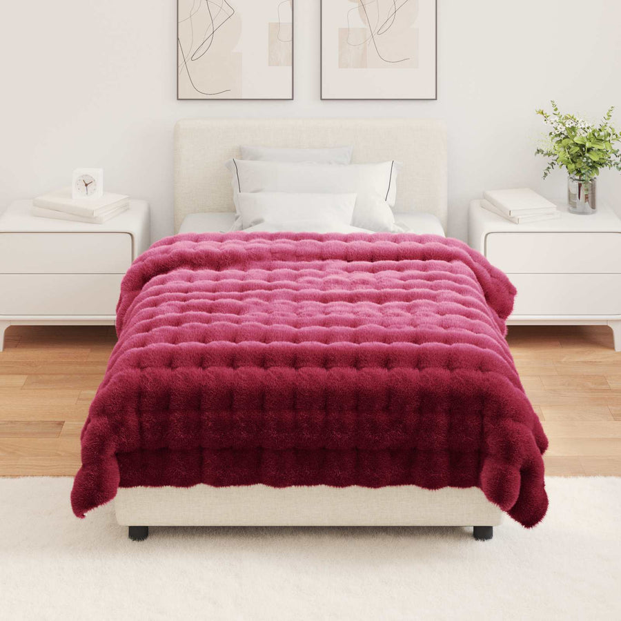 Neppels Konijnenbont Deken Bordeaux Rood 130 x 150 cm Polyester