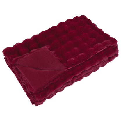 Neppels Konijnenbont Deken Bordeaux Rood 130 x 150 cm Polyester