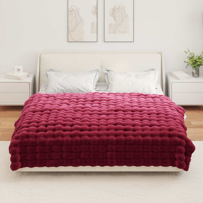 Neppels Konijnenbont Deken Bordeaux Rood 150 x 220 cm Polyester