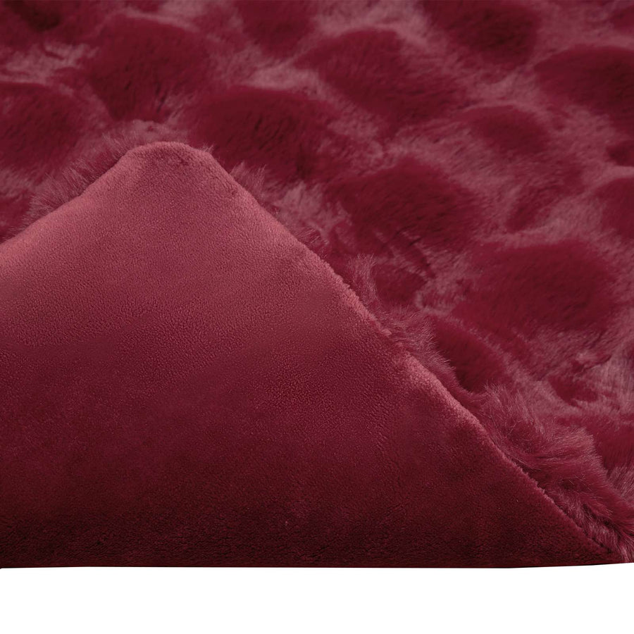 Neppels Konijnenbont Deken Bordeaux Rood 220 x 240 cm Polyester
