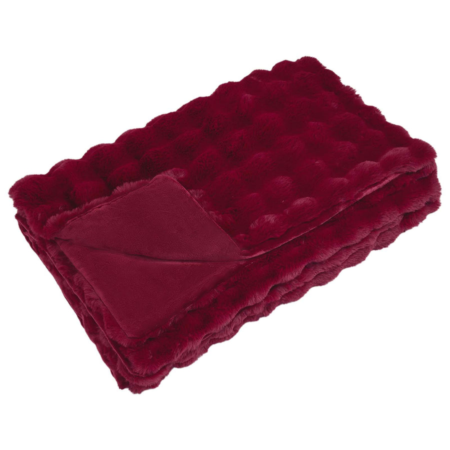 Neppels Konijnenbont Deken Bordeaux Rood 240 x 270 cm Polyester
