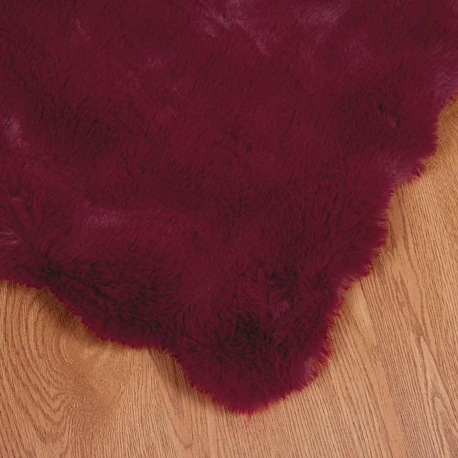 Neppels Konijnenbont Deken 4 pcs Bordeaux Rood 130 x 150 cm