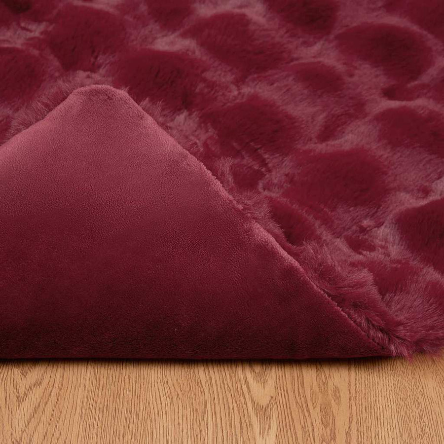Neppels Konijnenbont Deken 4 pcs Bordeaux Rood 130 x 150 cm