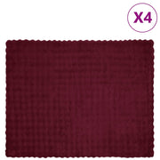 Dekens nep konijnenbont bordeaux rood 4 stuks 130x150 cm