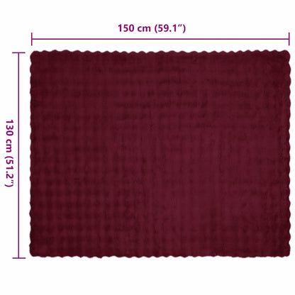 Neppels Konijnenbont Deken 4 pcs Bordeaux Rood 130 x 150 cm