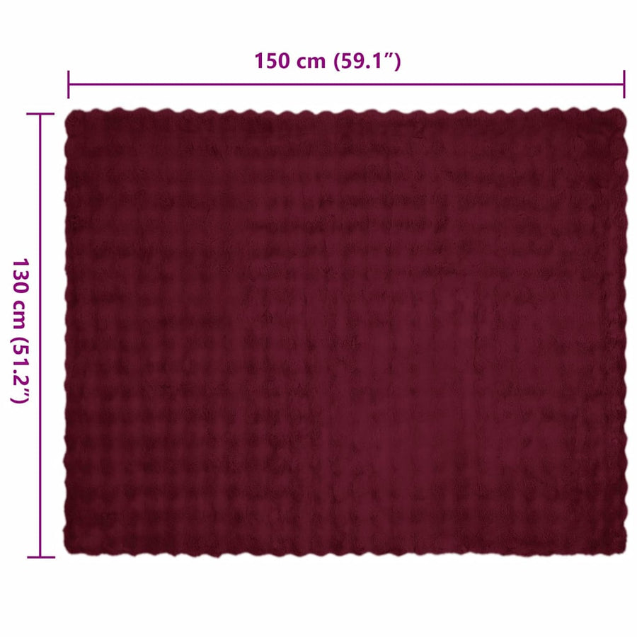 Neppels Konijnenbont Deken 4 pcs Bordeaux Rood 130 x 150 cm