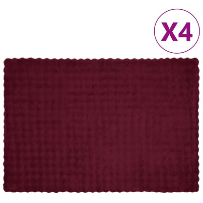 Neppels Konijnenbont Deken 4 pcs Bordeaux Rood 150 x 220 cm
