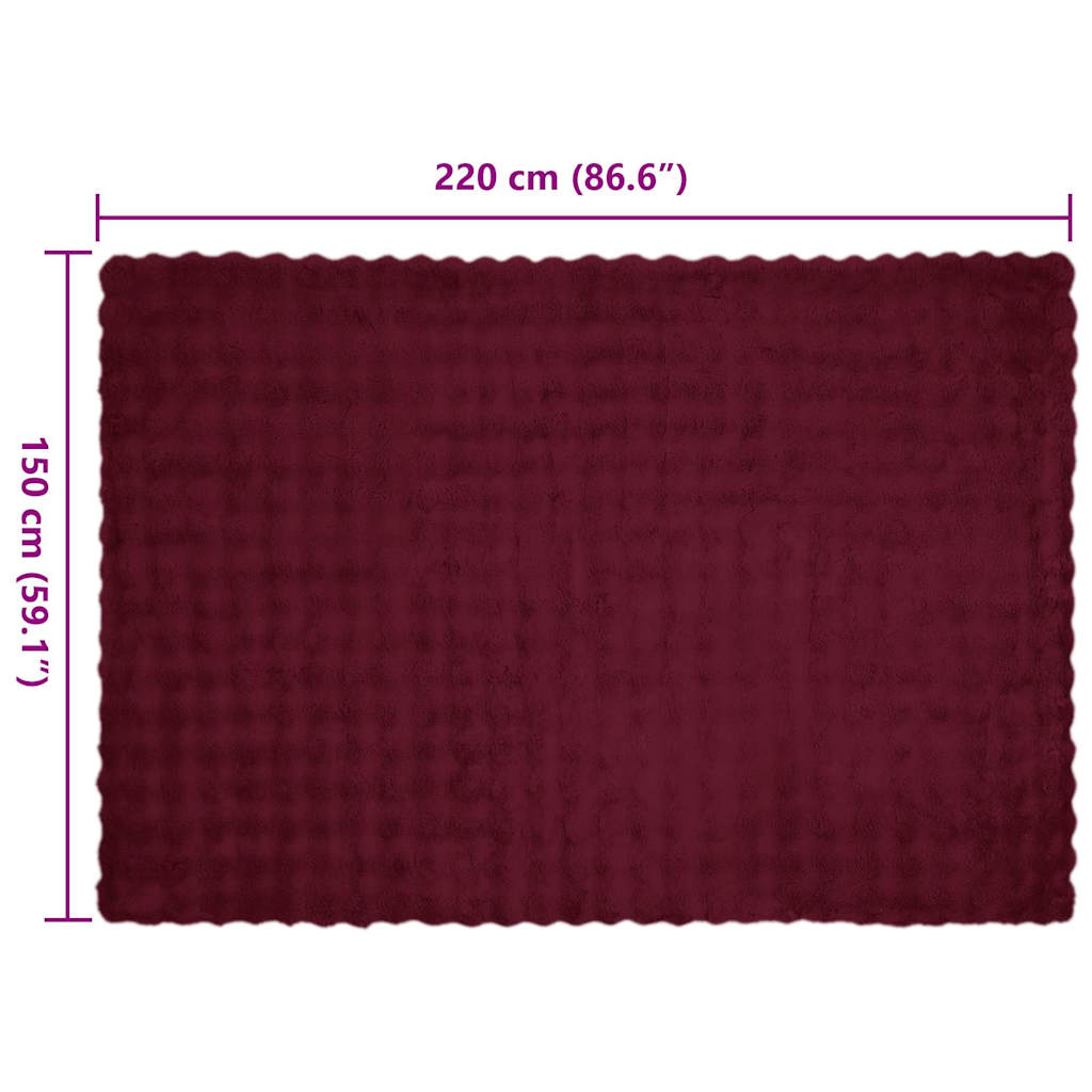 Neppels Konijnenbont Deken 4 pcs Bordeaux Rood 150 x 220 cm