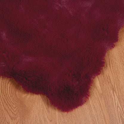 Neppels Konijnenbont Deken 4 pcs Bordeaux Rood 220 x 240 cm