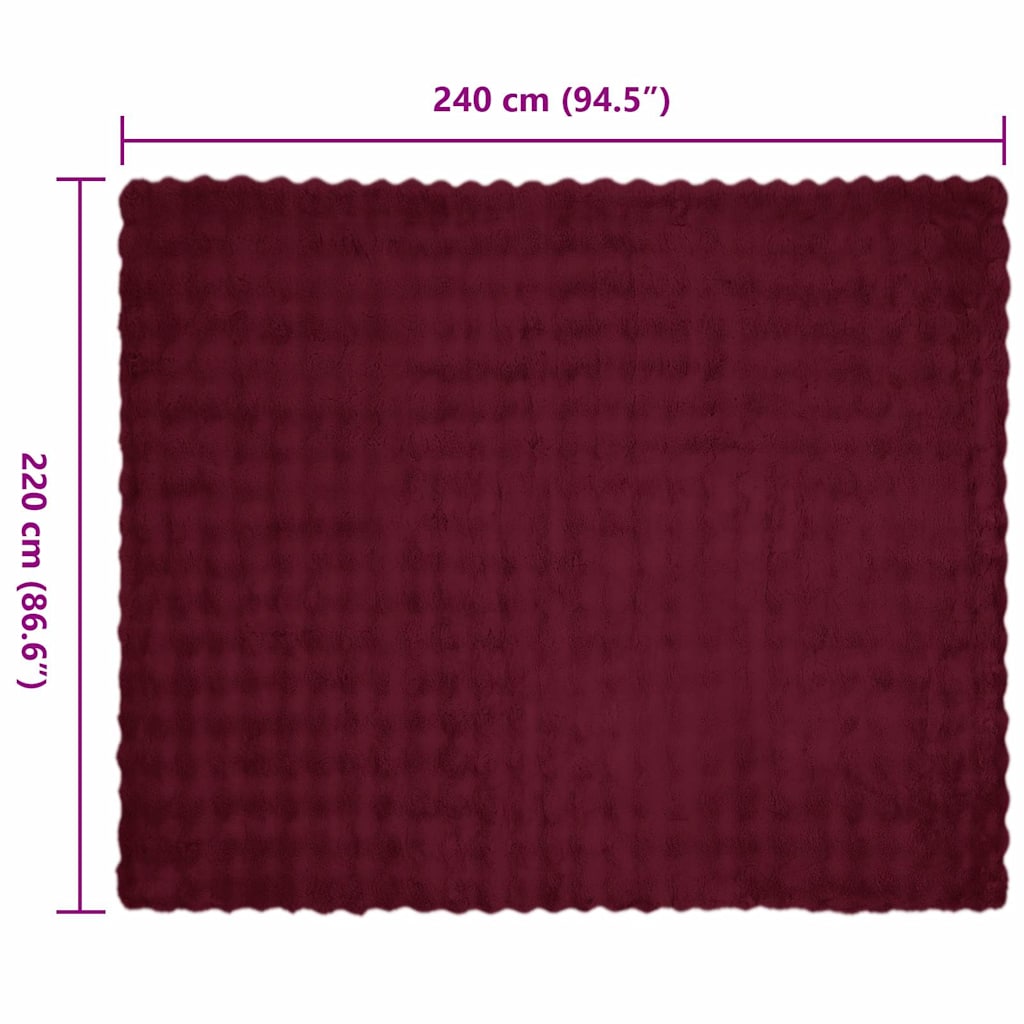 Neppels Konijnenbont Deken 4 pcs Bordeaux Rood 220 x 240 cm