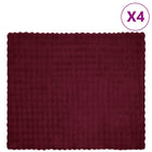Dekens nep konijnenbont 240x270 cm bordeaux rood 4 stuks