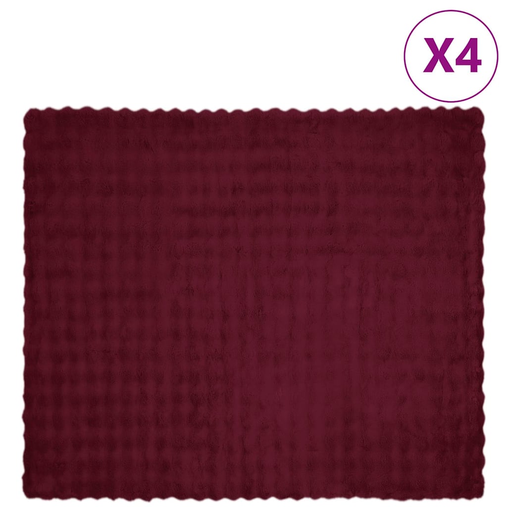 Neppels Konijnenbont Deken 4 pcs Bordeaux Rood 240 x 270 cm