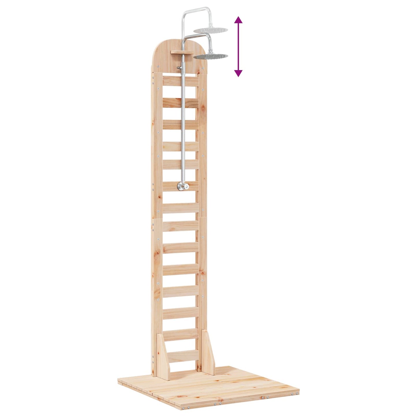 Buitendouche 223 cm Massief grenenhout en roestvrij staal