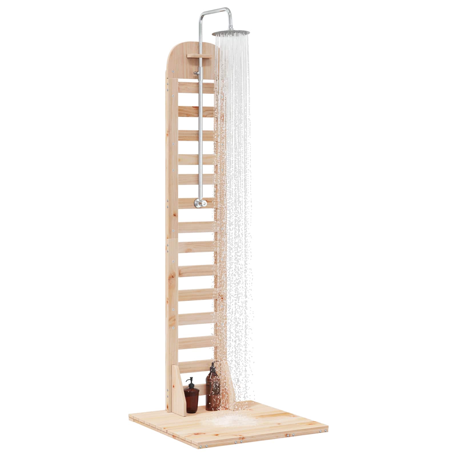 Buitendouche 223 cm Massief grenenhout en roestvrij staal
