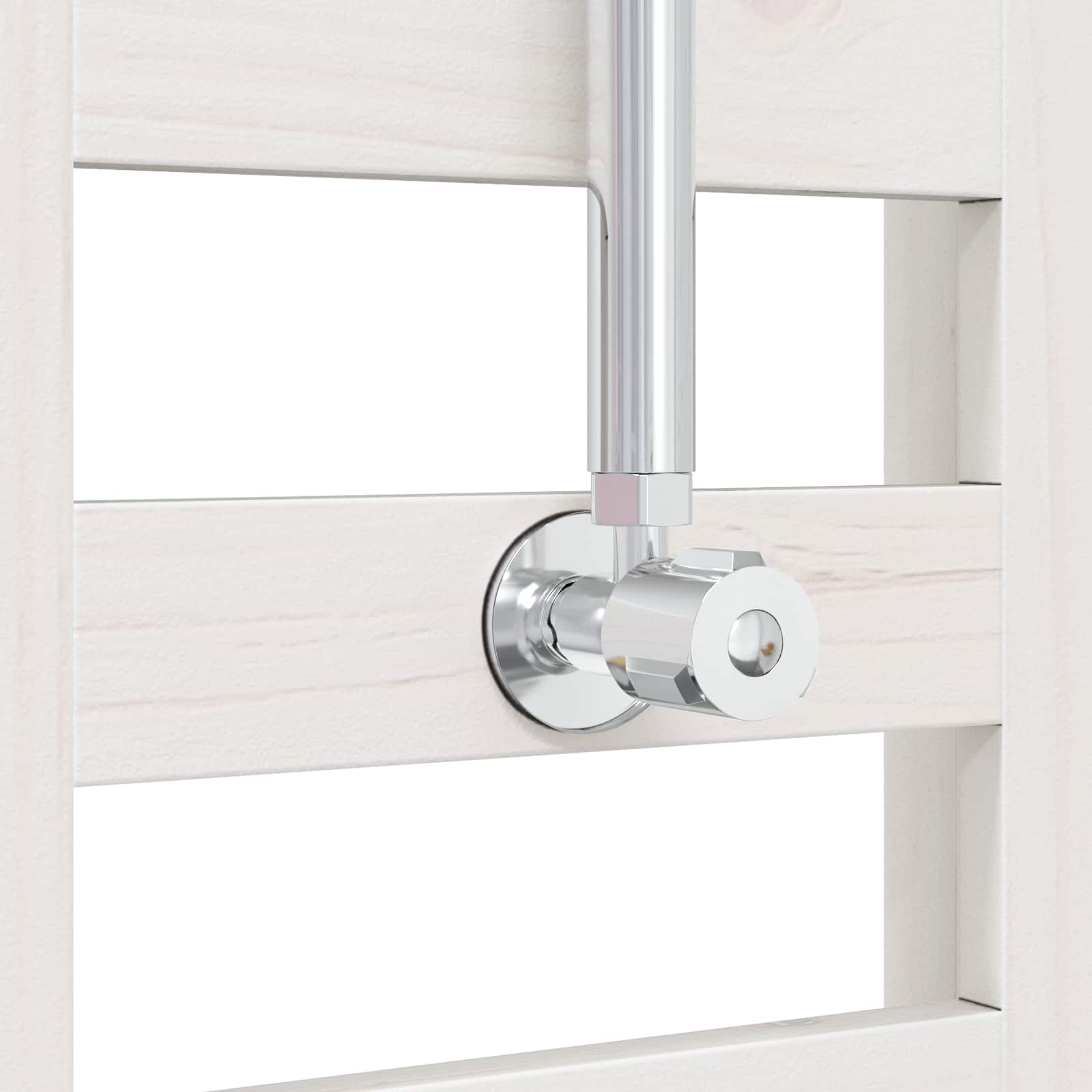 Buitendouche 223 cm Massief grenenhout en roestvrij staal Wit