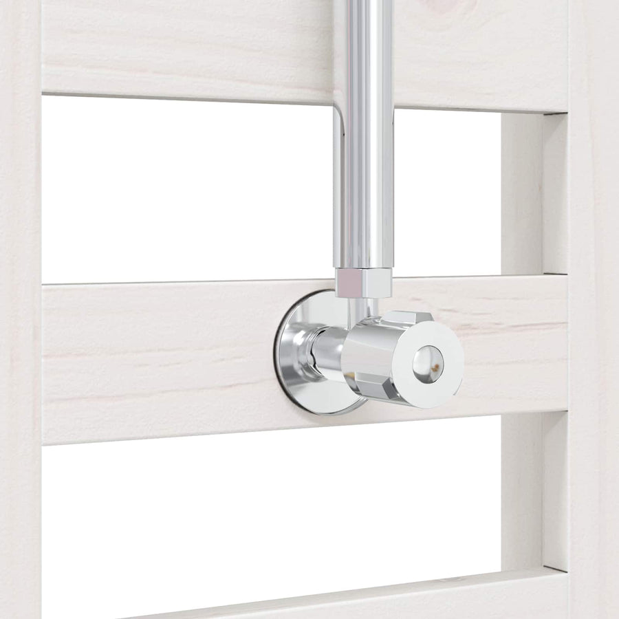 Buitendouche 223 cm Massief grenenhout en roestvrij staal Wit