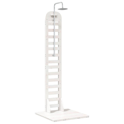 Buitendouche 223 cm Massief grenenhout en roestvrij staal Wit