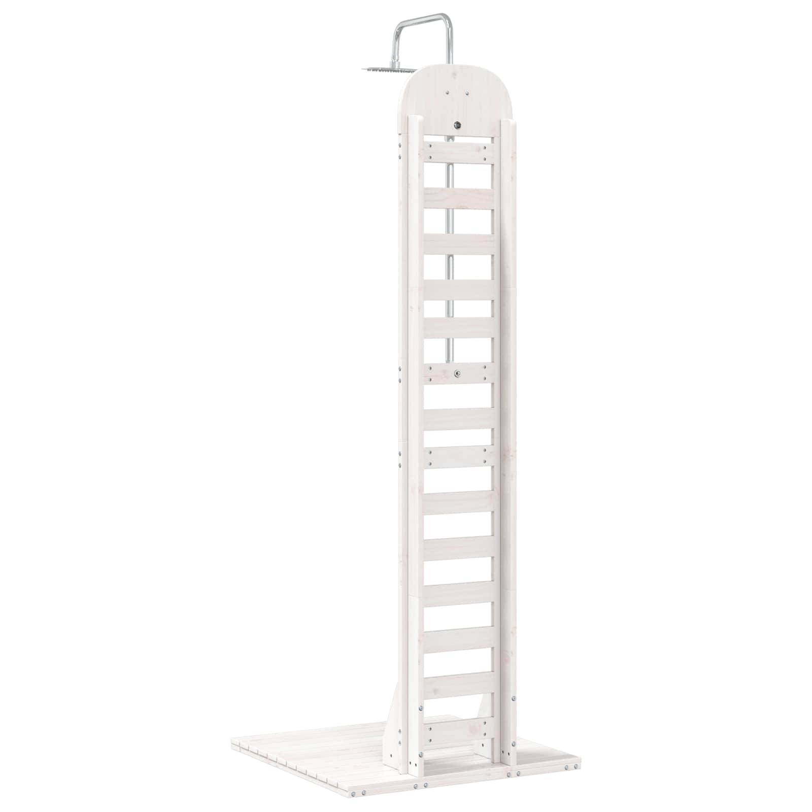 Buitendouche 223 cm Massief grenenhout en roestvrij staal Wit