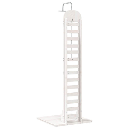 Buitendouche 223 cm Massief grenenhout en roestvrij staal Wit