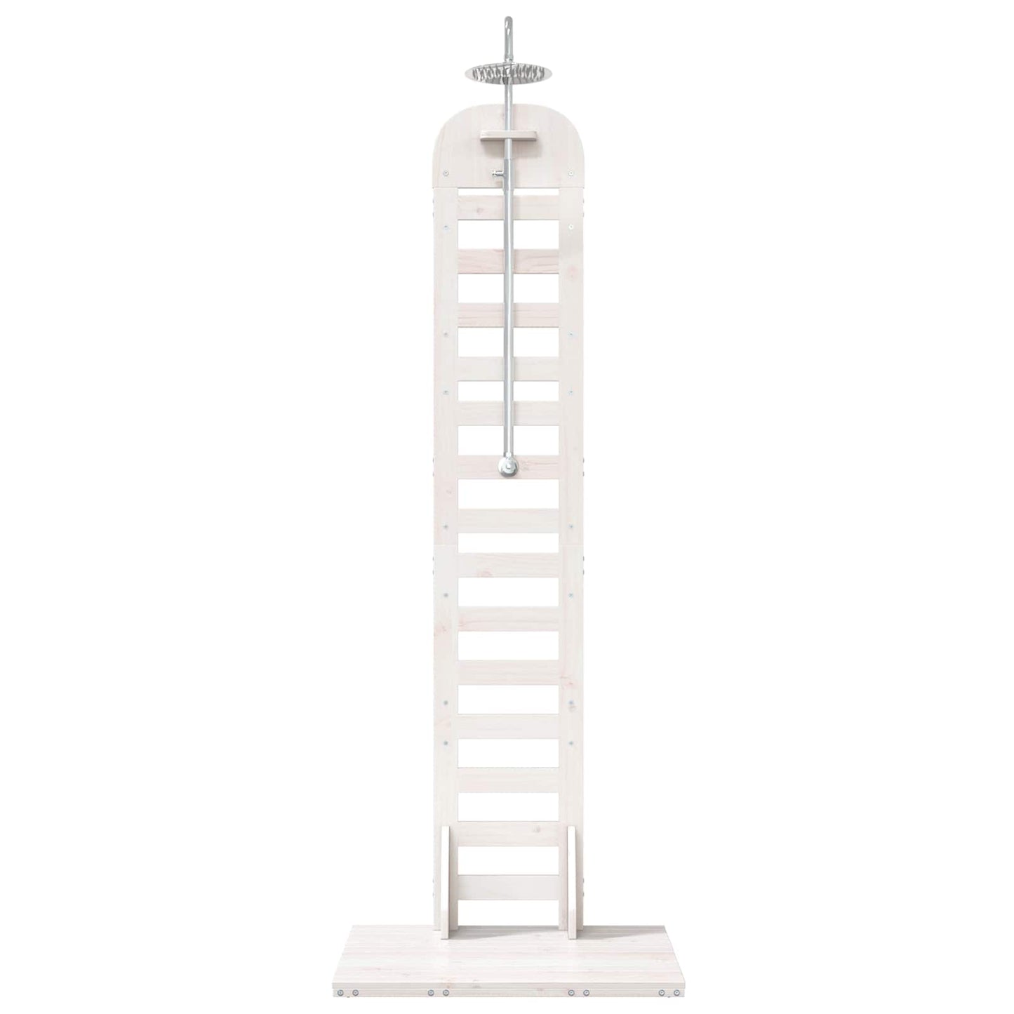 Buitendouche 223 cm Massief grenenhout en roestvrij staal Wit
