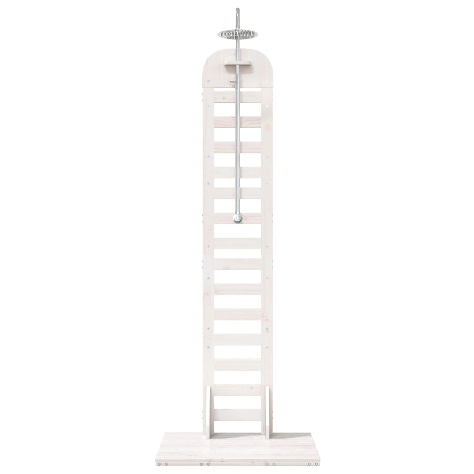 Buitendouche 223 cm Massief grenenhout en roestvrij staal Wit