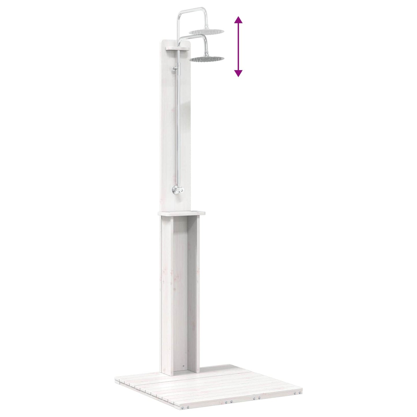 Buitendouche Wit 75 x 76 x 217 cm Massief grenenhout