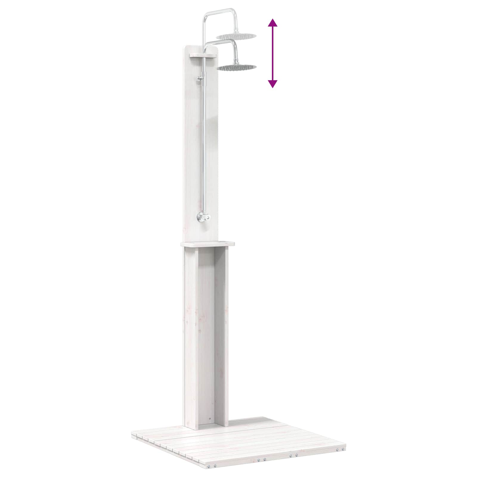 Buitendouche Wit 75 x 76 x 217 cm Massief grenenhout