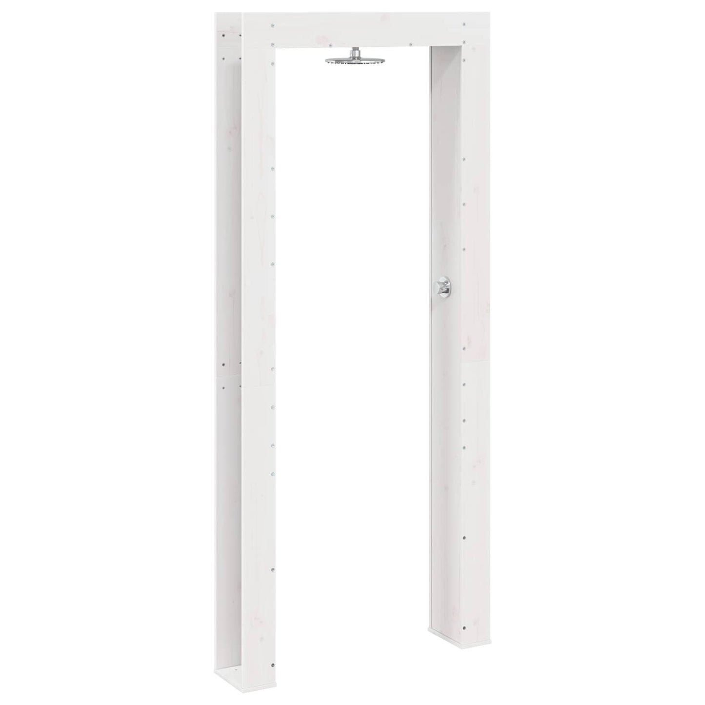 Buitendouche 226 cm Massief grenenhout en roestvrij staal Wit