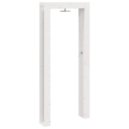 Buitendouche 226 cm Massief grenenhout en roestvrij staal Wit