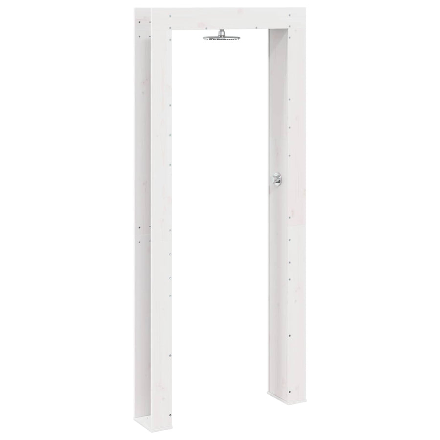 Buitendouche 226 cm Massief grenenhout en roestvrij staal Wit