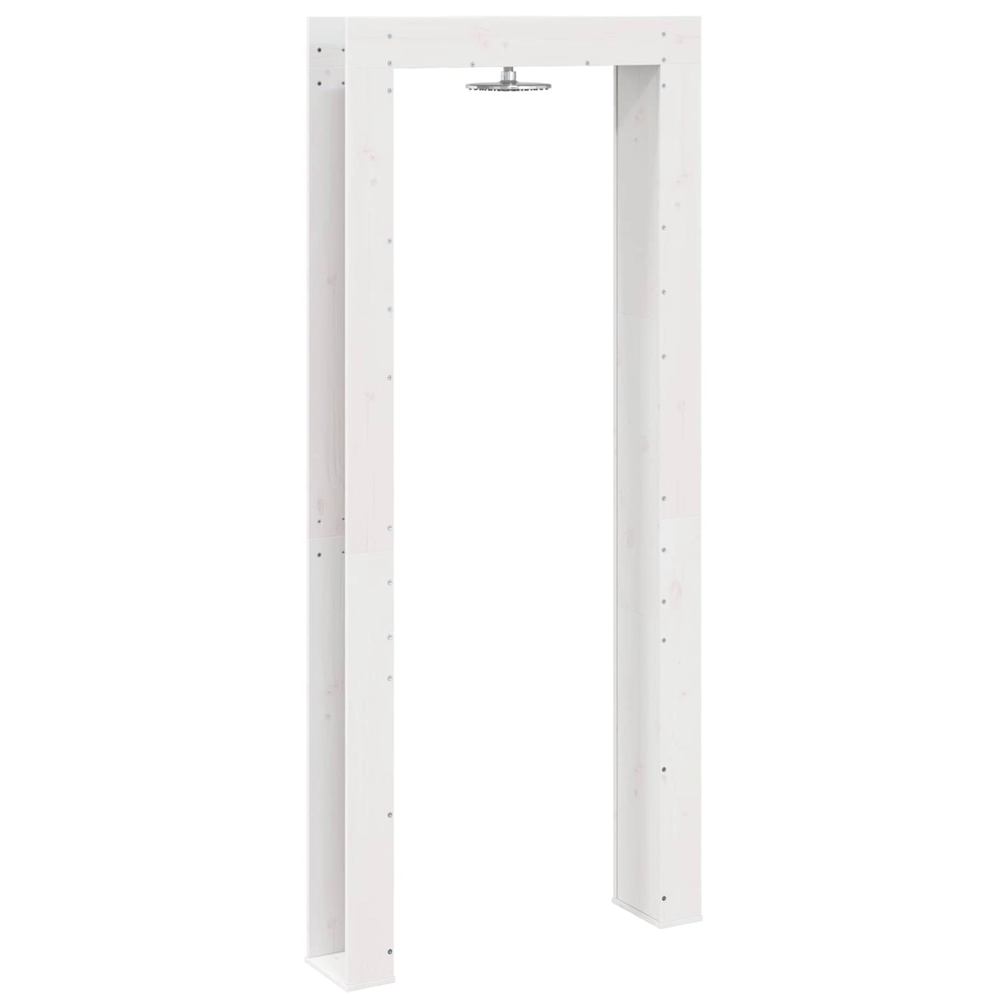 Buitendouche 226 cm Massief grenenhout en roestvrij staal Wit