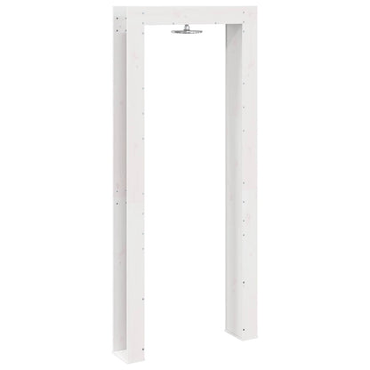 Buitendouche 226 cm Massief grenenhout en roestvrij staal Wit