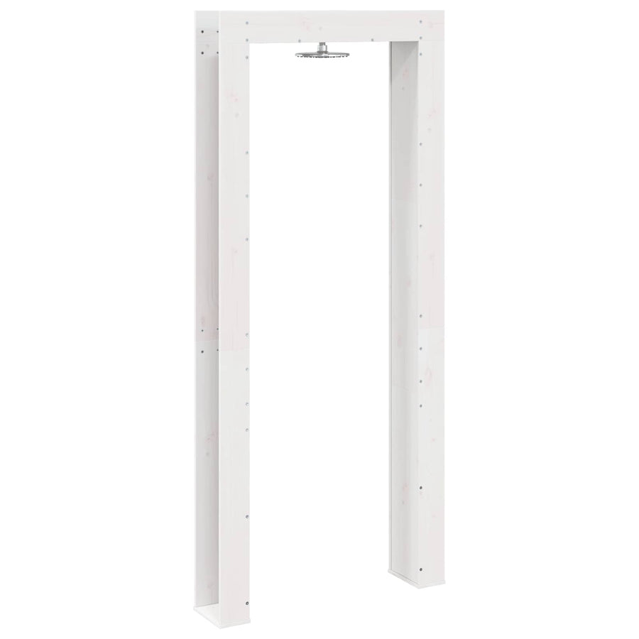 Buitendouche 226 cm Massief grenenhout en roestvrij staal Wit