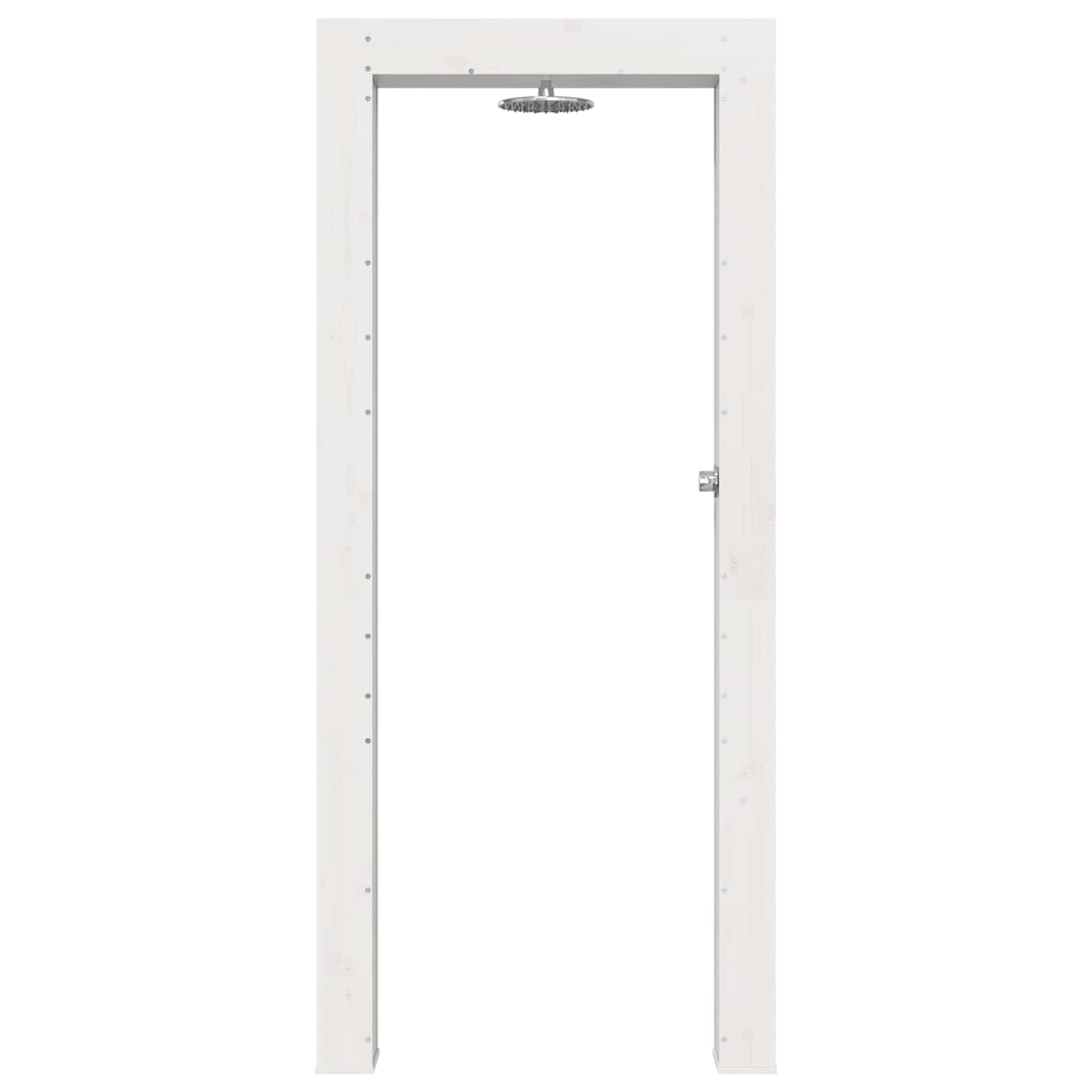 Buitendouche 226 cm Massief grenenhout en roestvrij staal Wit