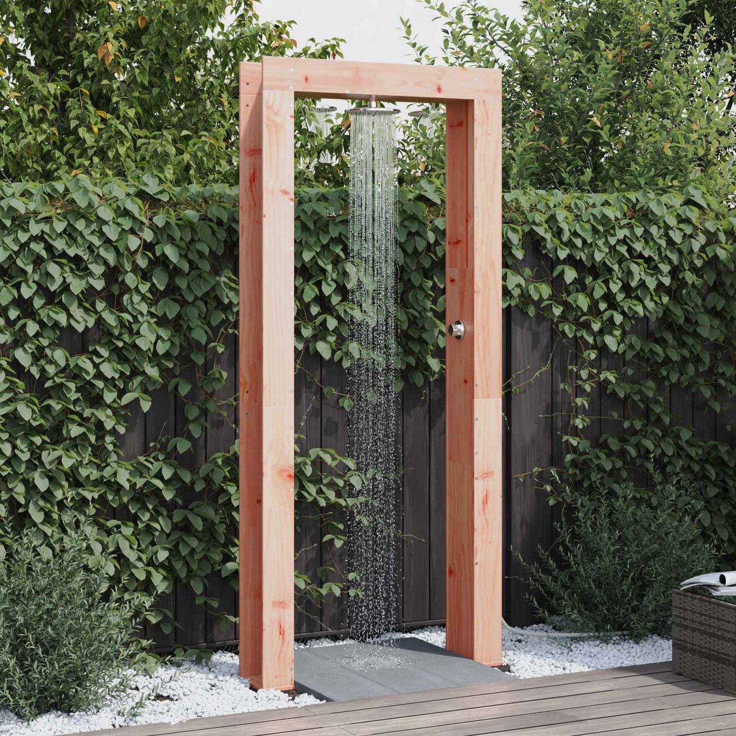 Buitendouche 226 cm Massief Douglas hout en roestvrij staal