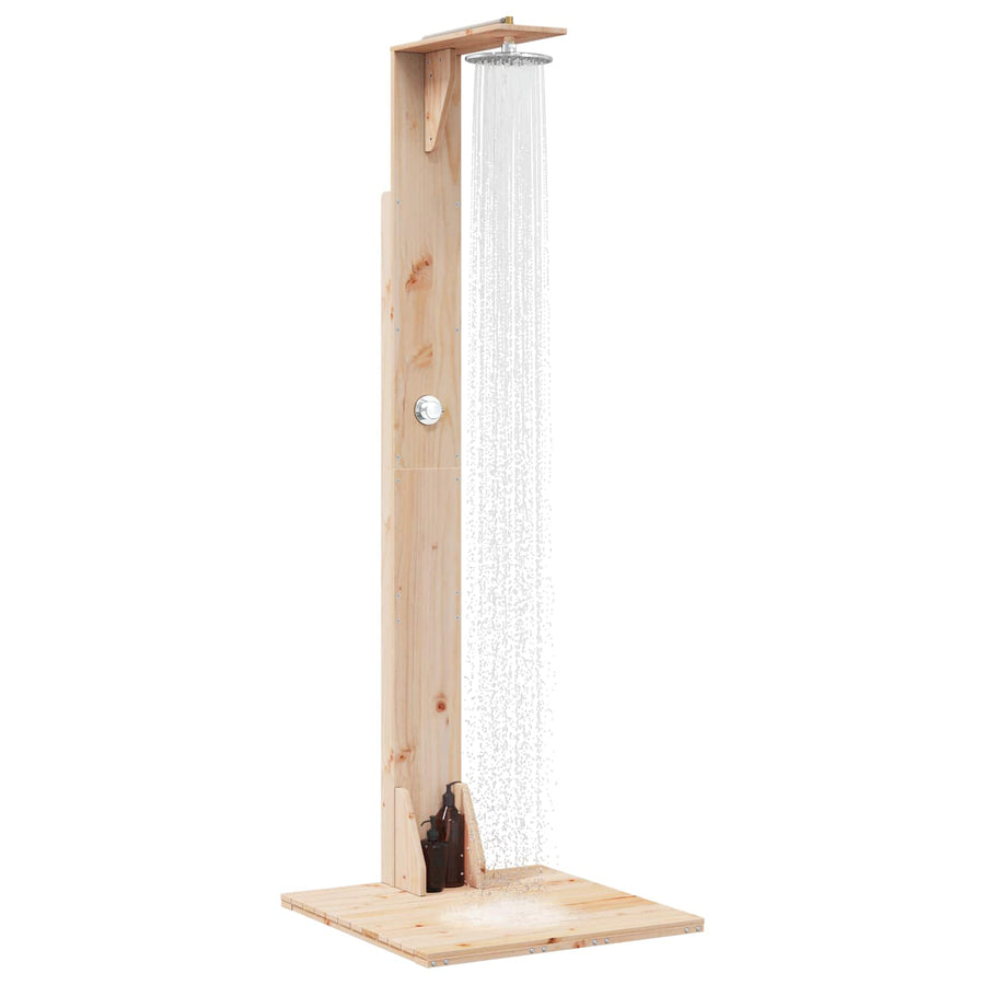 Buitendouche 214,5 cm Massief grenenhout en roestvrij staal