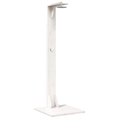 Buitendouche 214,5 cm Massief grenenhout en roestvrij staal Wit