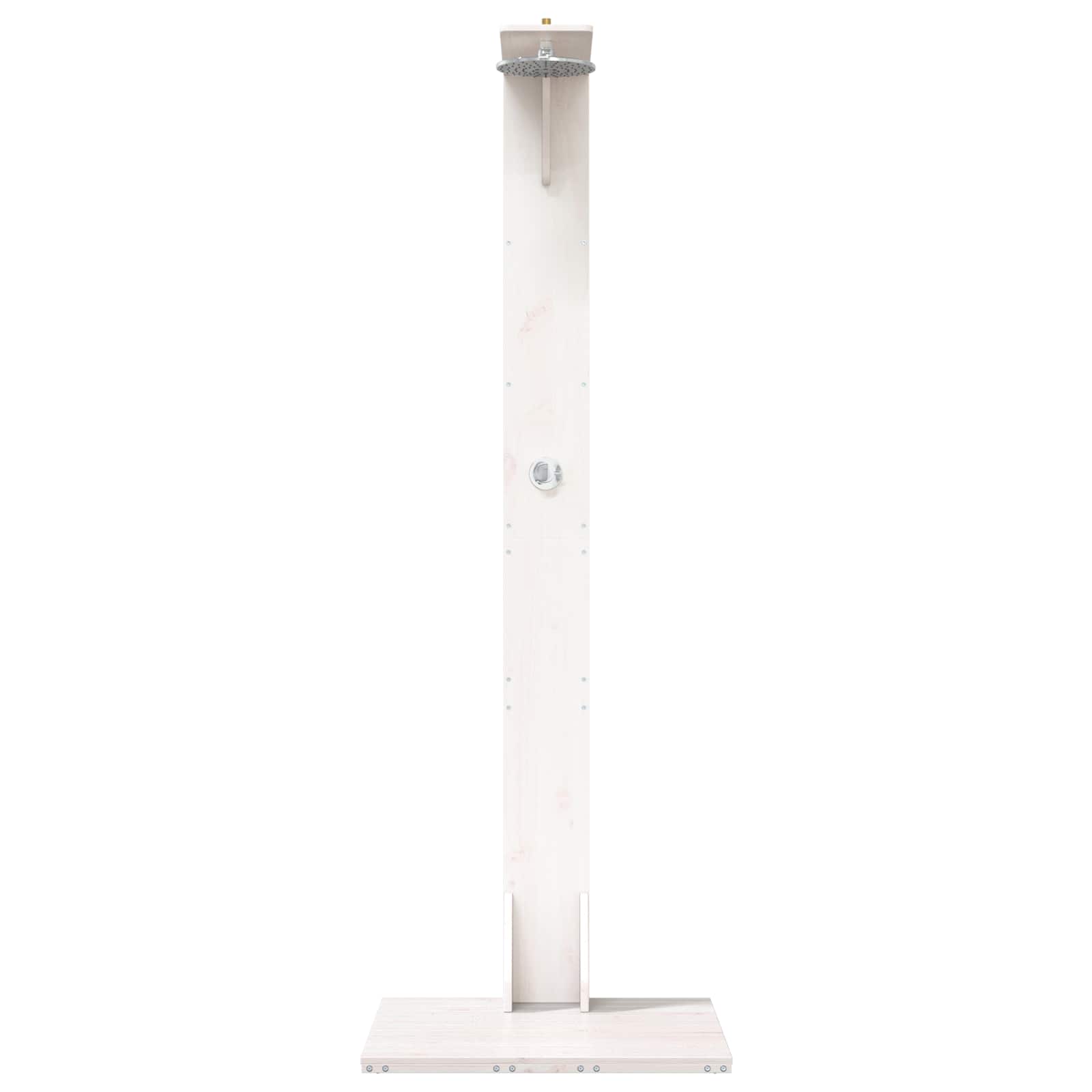 Buitendouche 214,5 cm Massief grenenhout en roestvrij staal Wit