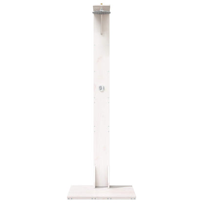 Buitendouche 214,5 cm Massief grenenhout en roestvrij staal Wit