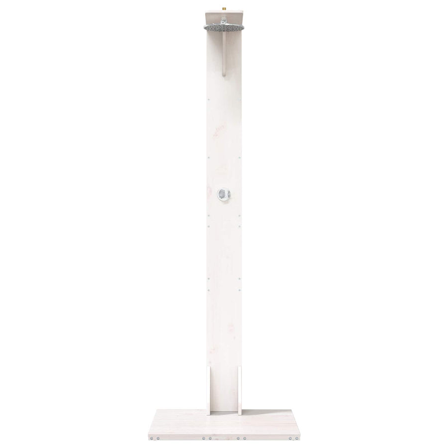 Buitendouche 214,5 cm Massief grenenhout en roestvrij staal Wit