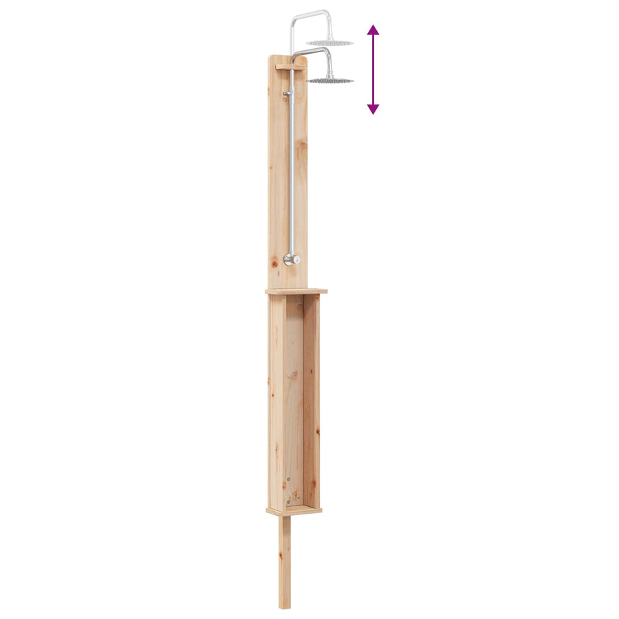 Buitendouche Naturel 24 x 19 x 246 cm Massief grenenhout