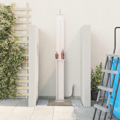 Buitendouche 246 cm Massief grenenhout en roestvrij staal Wit