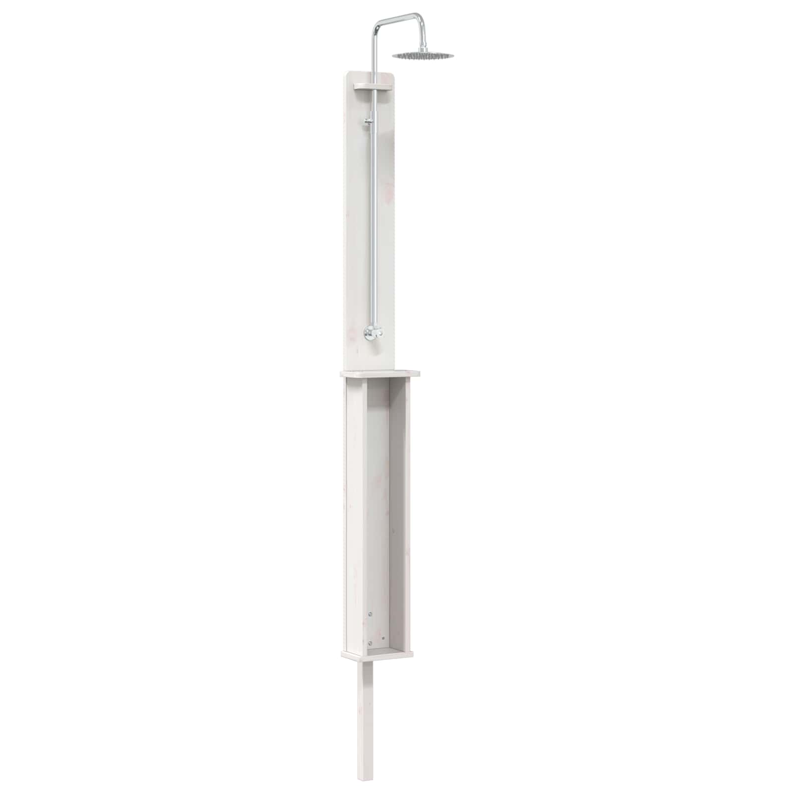 Buitendouche 246 cm Massief grenenhout en roestvrij staal Wit