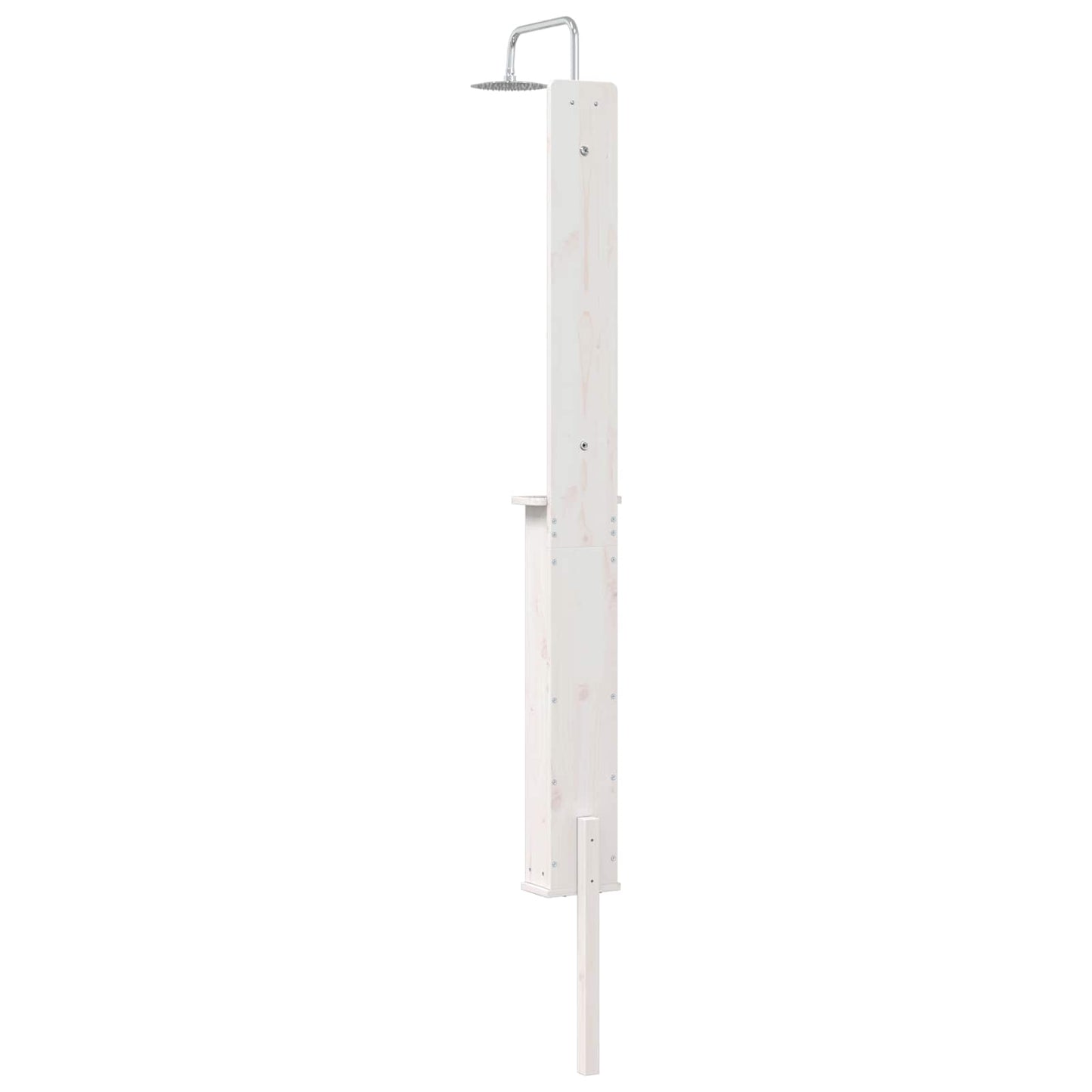 Buitendouche 246 cm Massief grenenhout en roestvrij staal Wit
