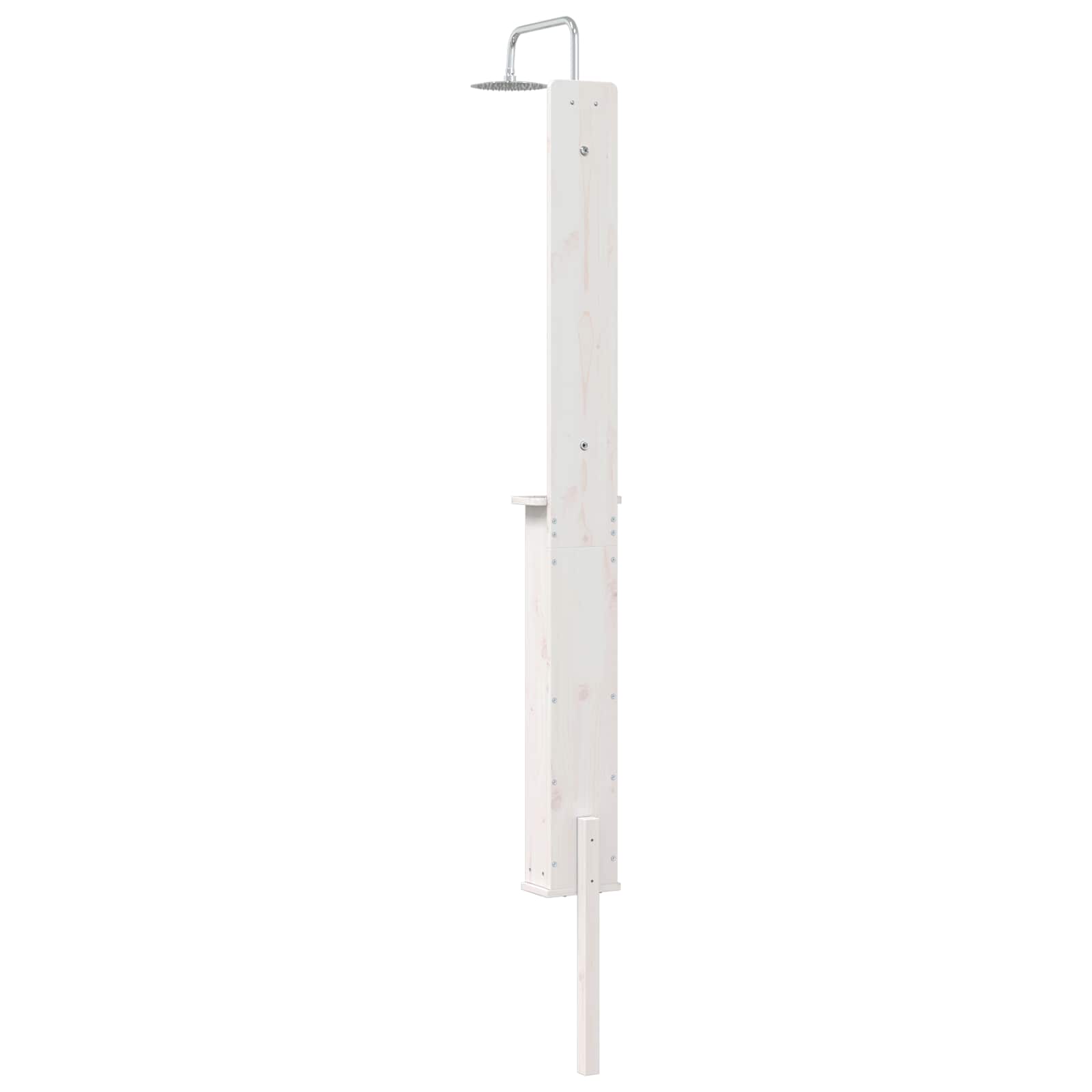 Buitendouche 246 cm Massief grenenhout en roestvrij staal Wit
