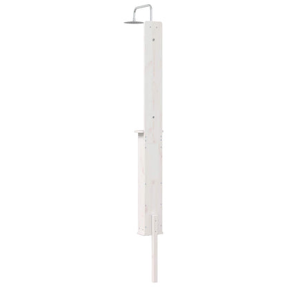 Buitendouche 246 cm Massief grenenhout en roestvrij staal Wit