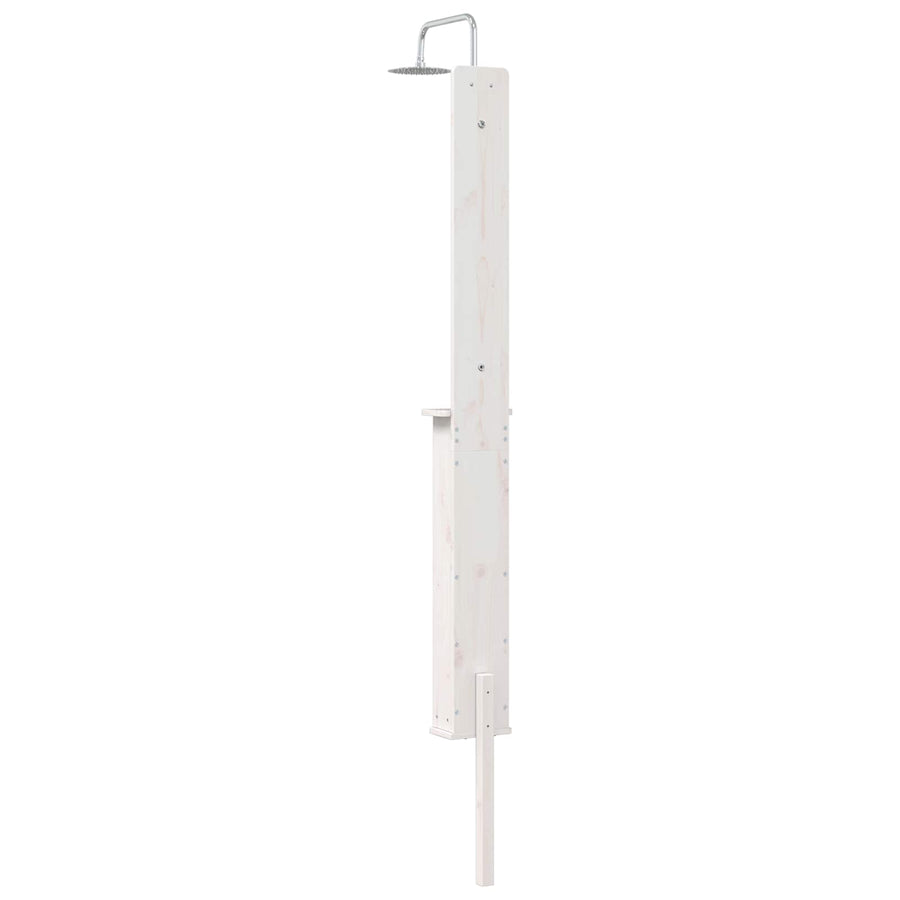 Buitendouche 246 cm Massief grenenhout en roestvrij staal Wit