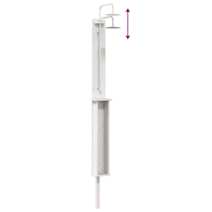 Buitendouche 246 cm Massief grenenhout en roestvrij staal Wit
